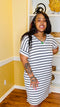 Palms Springs Plus - t shirt dress (bone/navy)